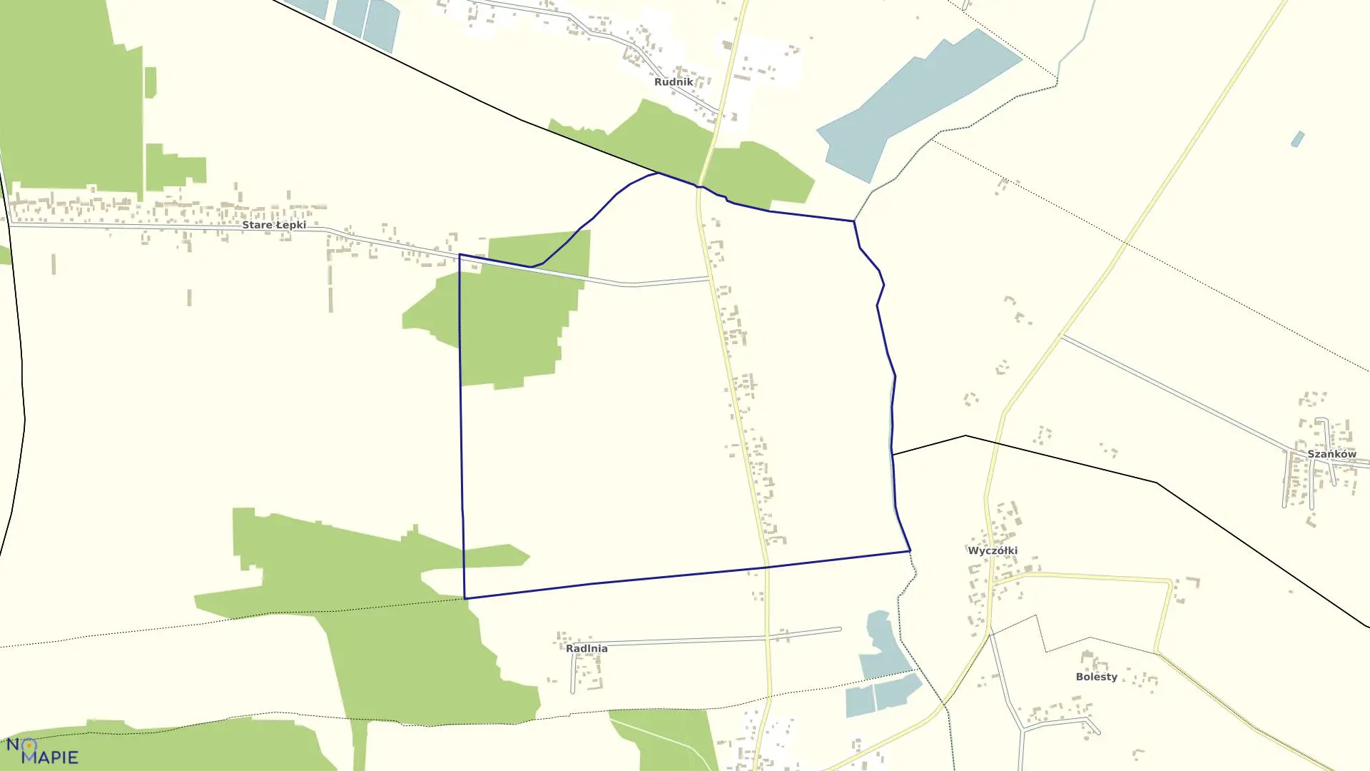 Mapa obrębu NOWE ŁEPKI w gminie Olszanka